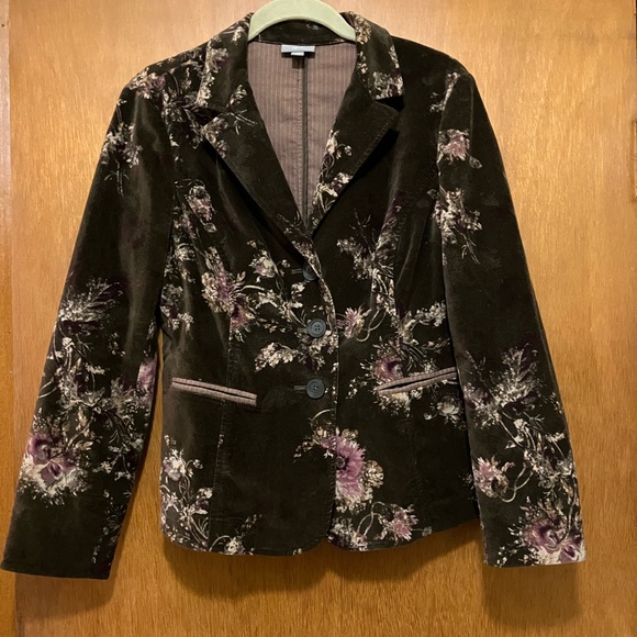 J. Jill Jackets & Coats Jjill Velvet Floral Blazer Generous Sizing